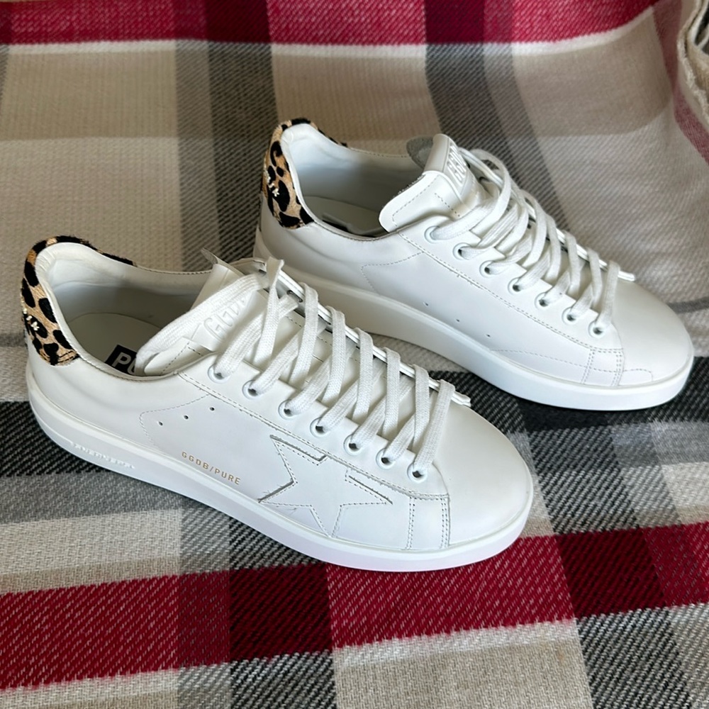 Golden Goose White with Animal Print Heel